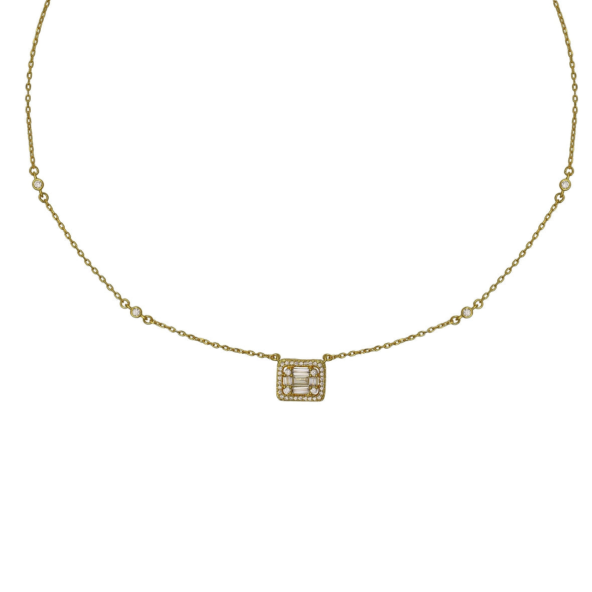 Minimal Art Chic Rectangle Illusion Necklace