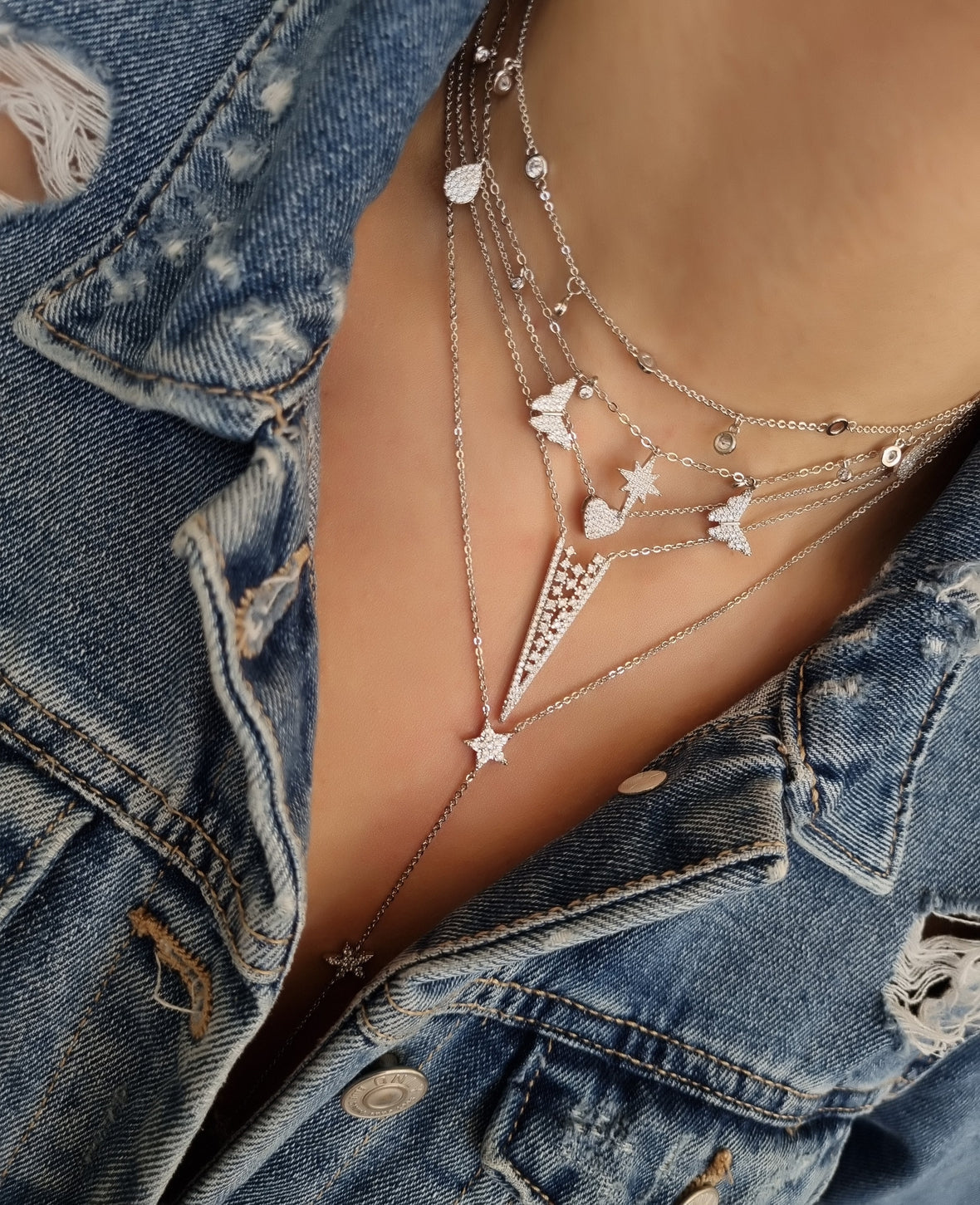 Mixed Star Butterfly Casual Necklace