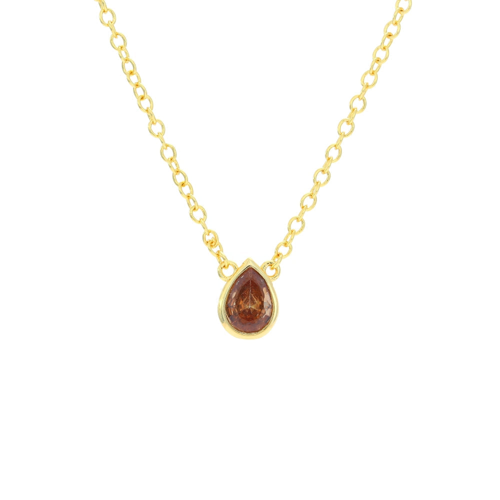 Nostalgic Teardrop Yellow Casual Necklace