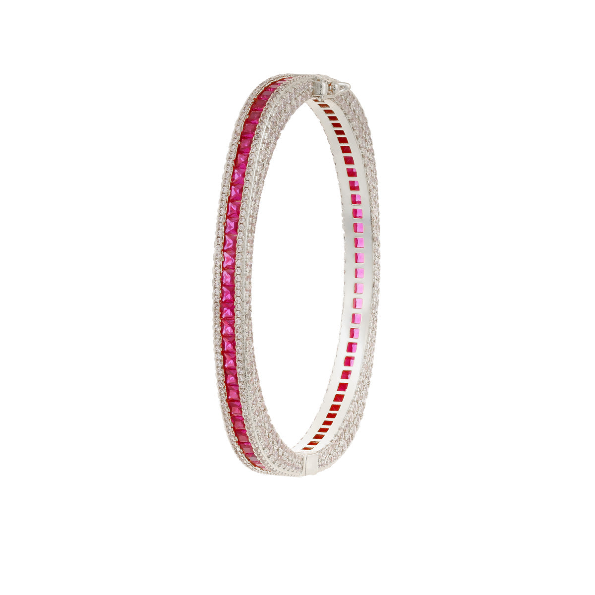 Square Blush White Mixed Evening Bracelet