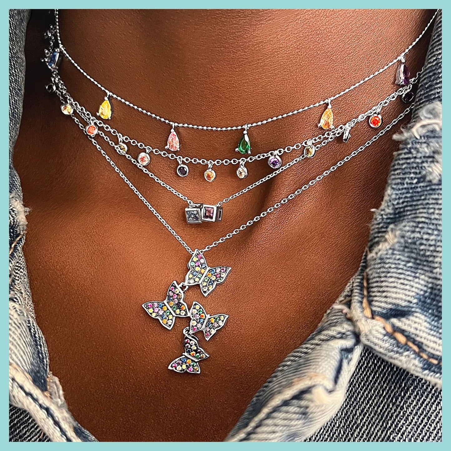 Butterflies Drops Casual Necklace
