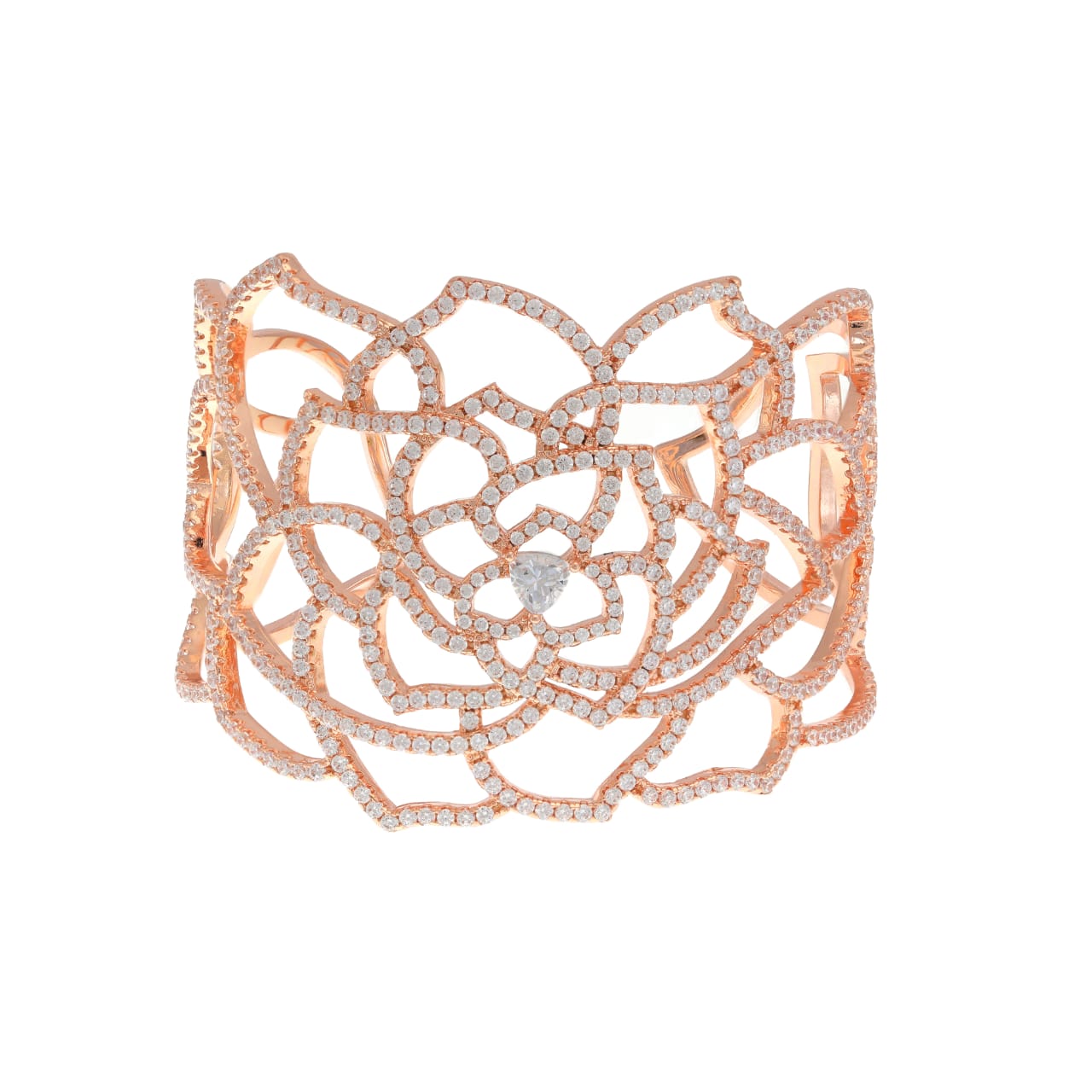 Daisy Stone Open Bangle Bracelet