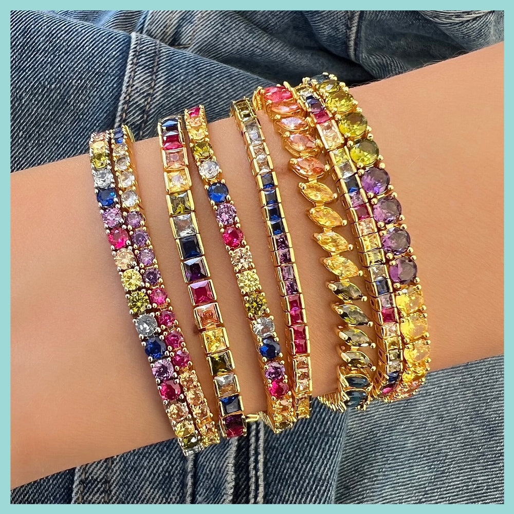 Rosalia 0.06Ct Rainbow Tennis Bracelet