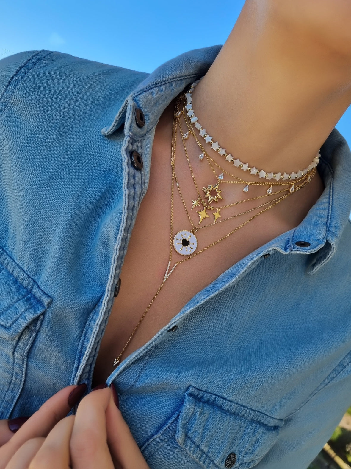Stars Triplet Casual Necklace