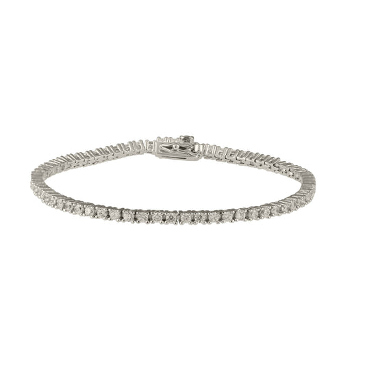 Tennis Bracelet White Gold Round Stone 0.06 Carat
