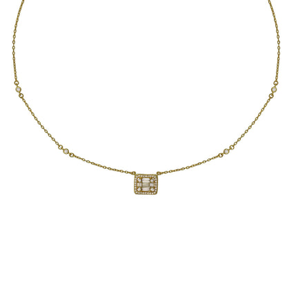Minimal Art Chic Rectangle Illusion Necklace