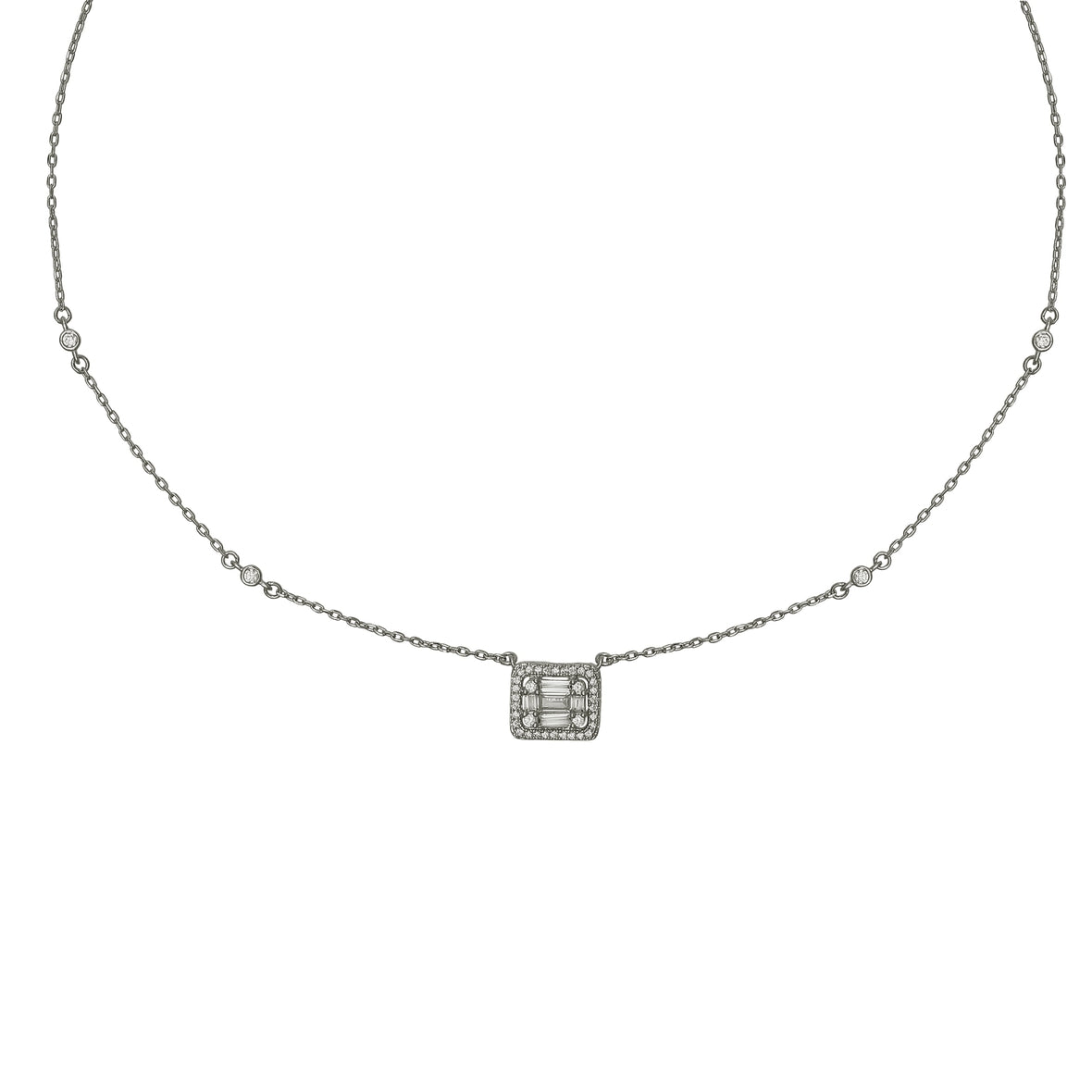 Minimal Art Chic Rectangle Illusion Necklace