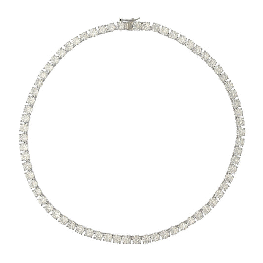 High End Tennis Necklace White Gold Round 0.5 Carat