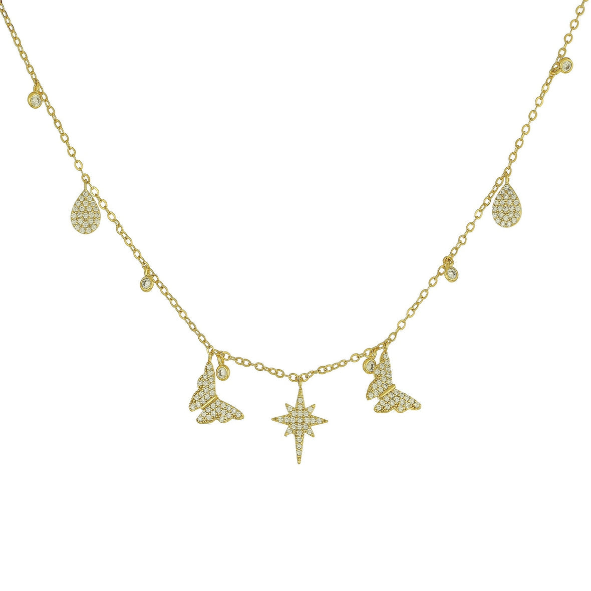 Mixed Star Butterfly Casual Necklace