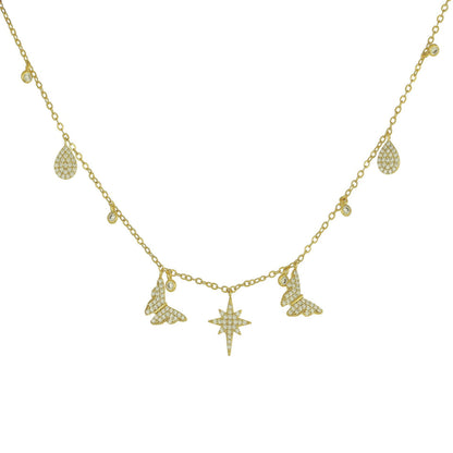 Mixed Star Butterfly Casual Necklace
