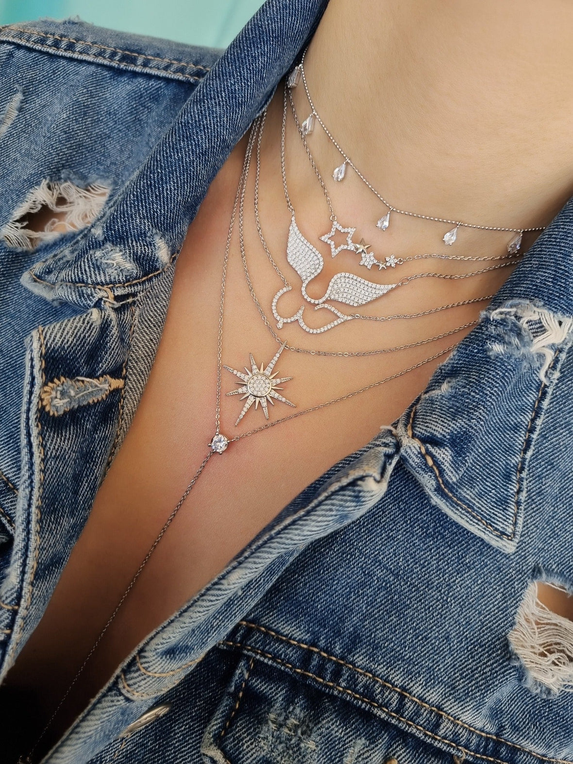 Goddess Open Wings Casual Necklace