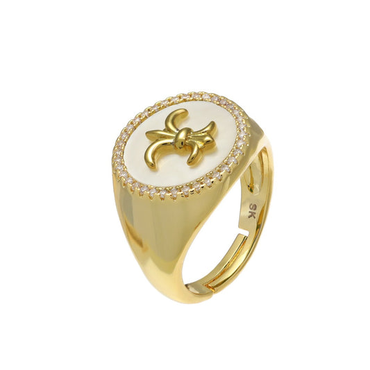 The Lily Flower Yellow Casual Ring