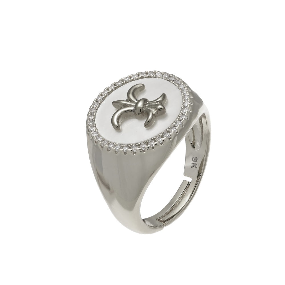 The Lily Flower White Casual Ring