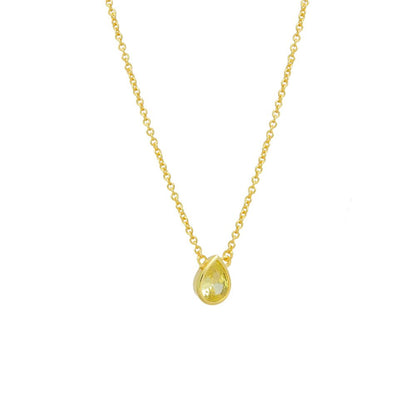 Nostalgic Teardrop Yellow Casual Necklace