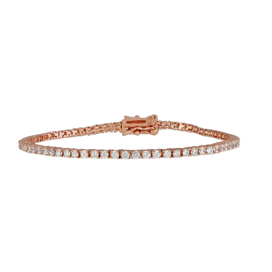 Tennis Bracelet Rose Gold Round Stone 0.06 Carat