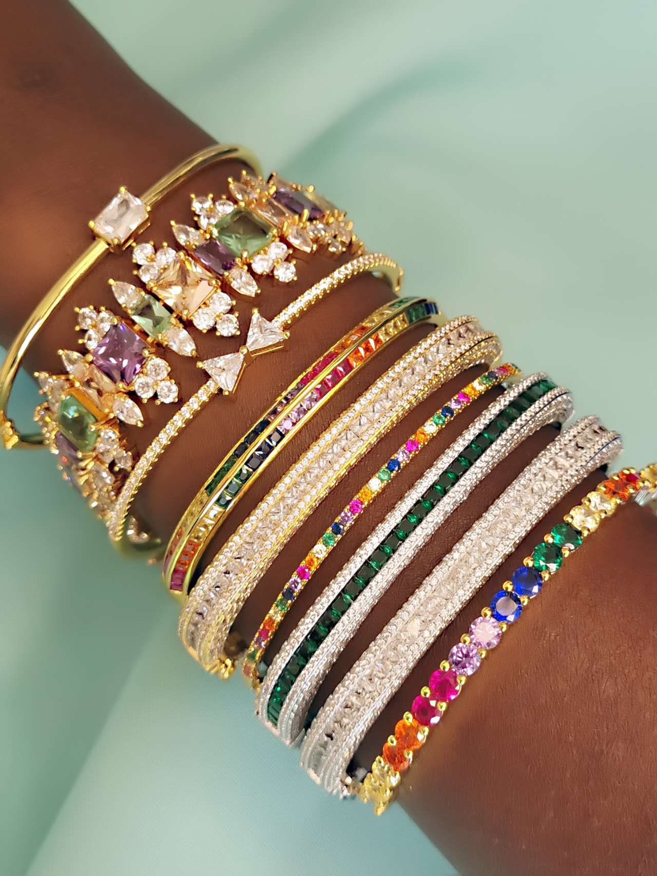 Ocean Rainbow Bangle Bracelet