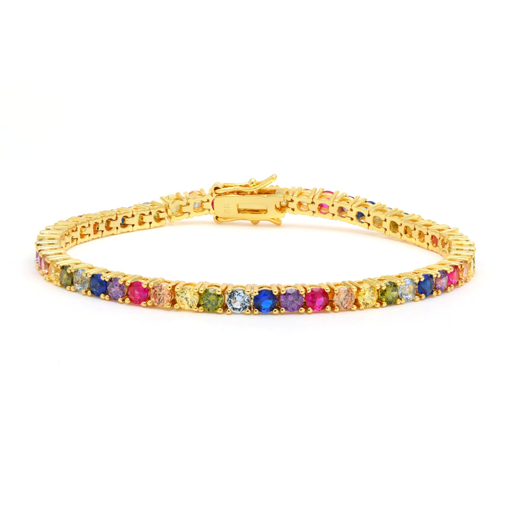 Cheryn 0.06Ct Rainbow Tennis Bracelet