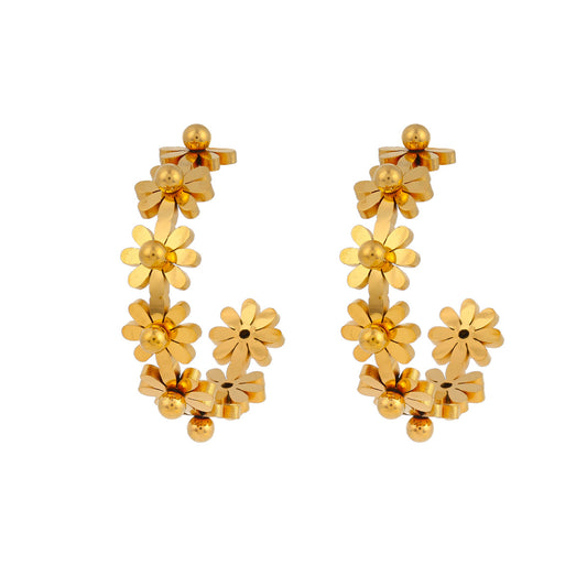 Flowers Party Hoops Earrings