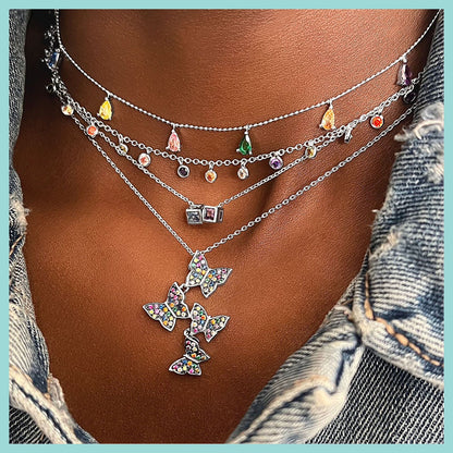 Butterflies Drops Casual Necklace