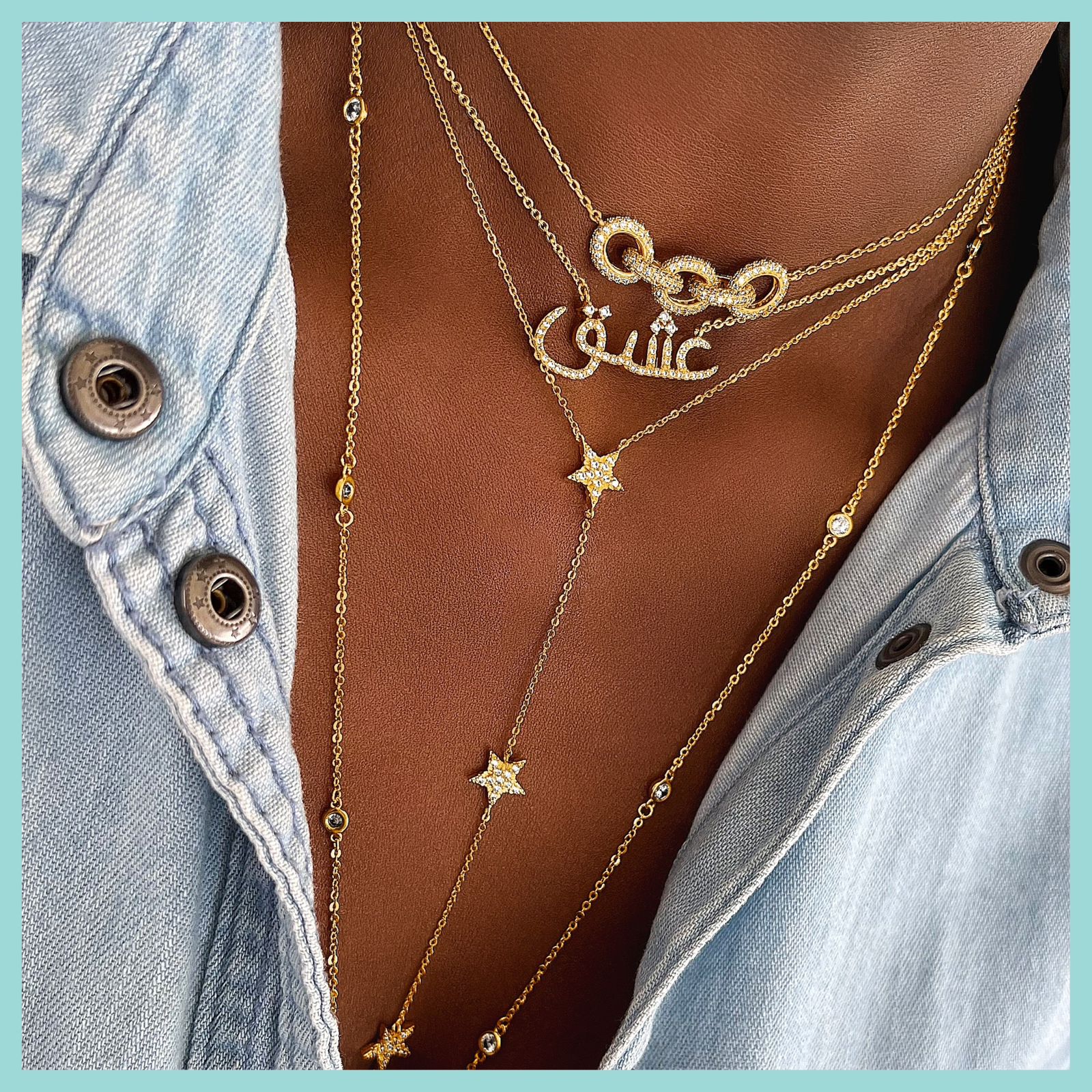 Long Mini Star Y Casual Necklace
