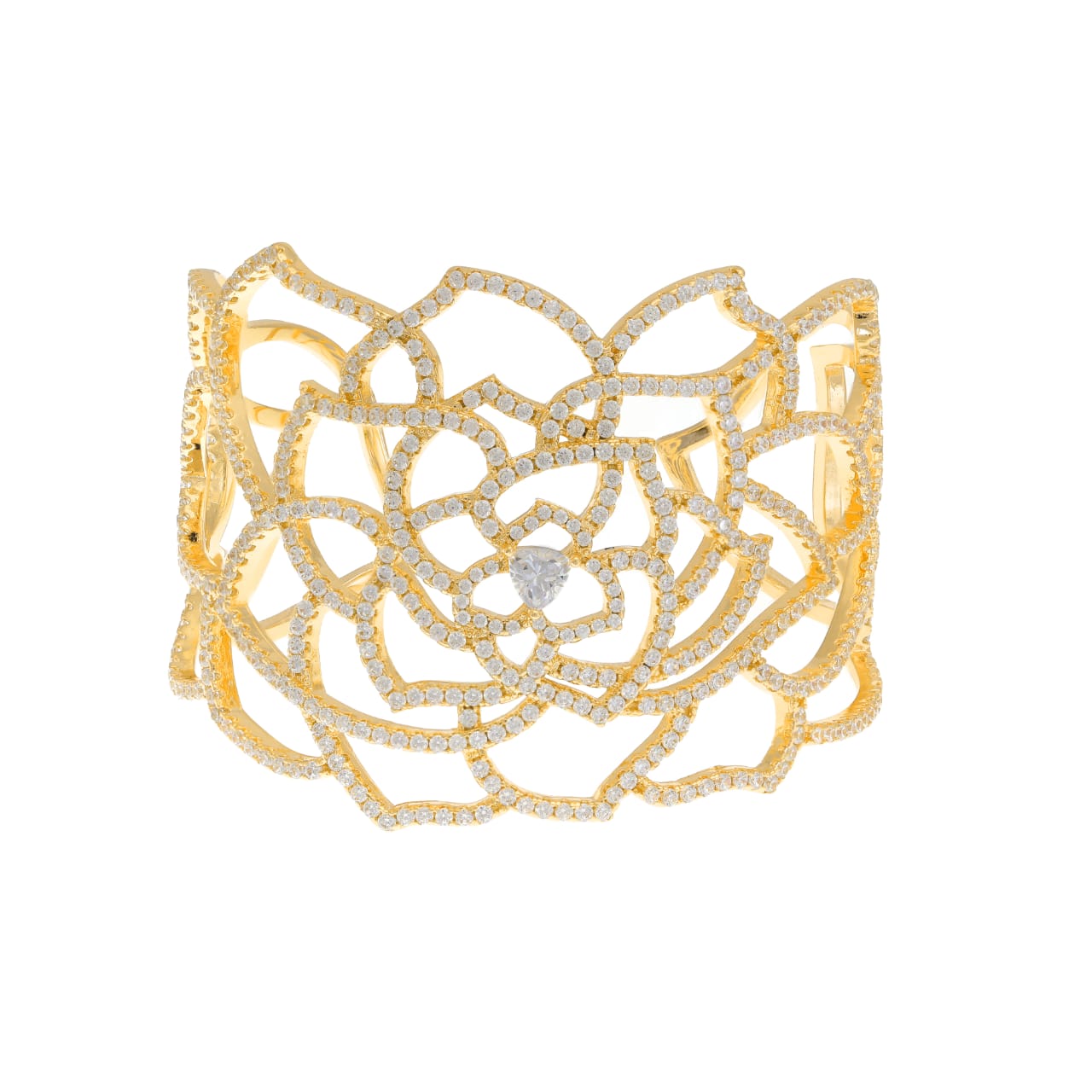 Daisy Stone Open Bangle Bracelet