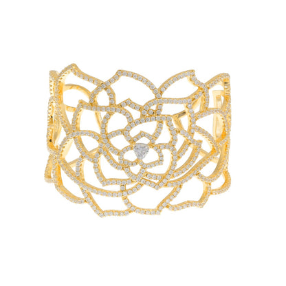Daisy Stone Open Bangle Bracelet