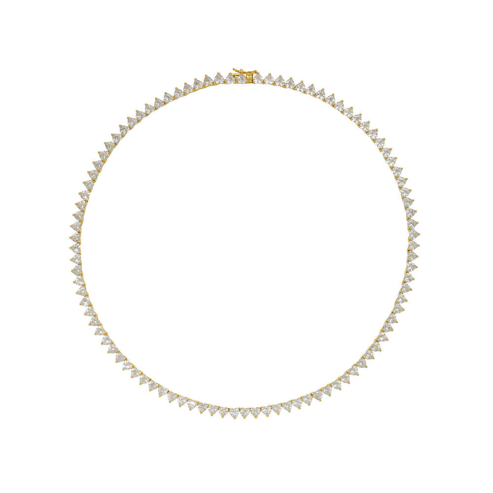 Premium Hearts Yellow 0.1 Carat Tennis Necklace