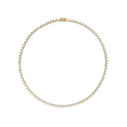 Premium Hearts Yellow 0.1 Carat Tennis Necklace