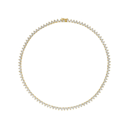 Premium Hearts Yellow 0.1 Carat Tennis Necklace