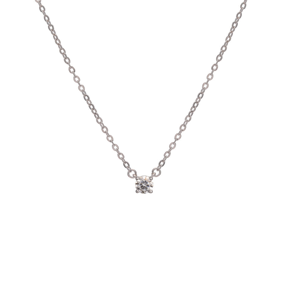 Round Dot Moissanite 0.2ct White Necklace