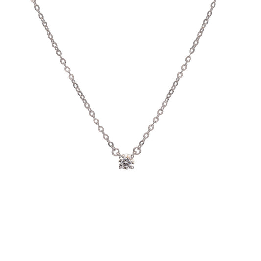 Round Dot Moissanite 0.2ct White Necklace