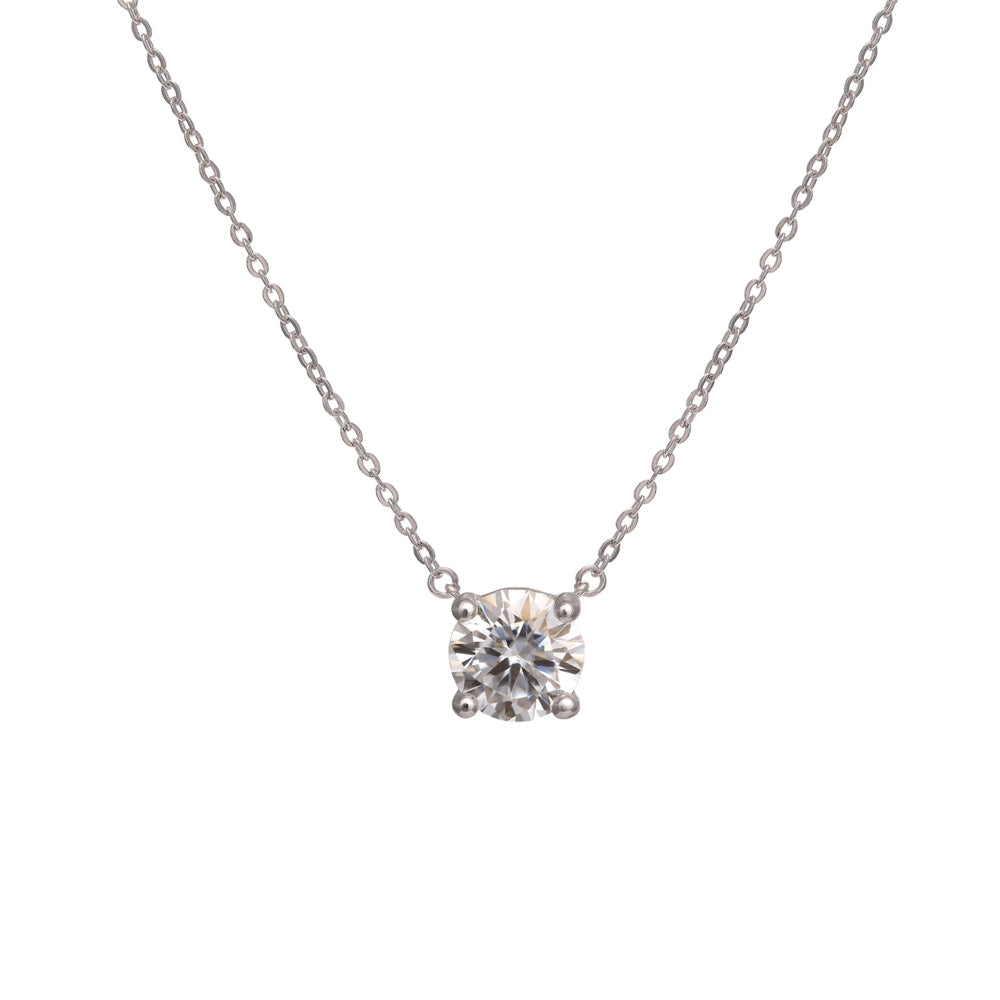 Round Dot Moissanite 0.3ct White Necklace