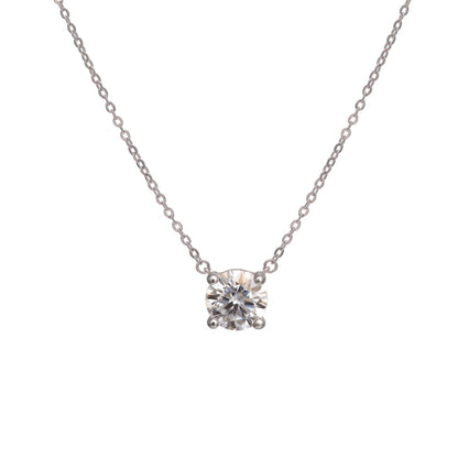 Round Dot Moissanite 0.3ct White Necklace