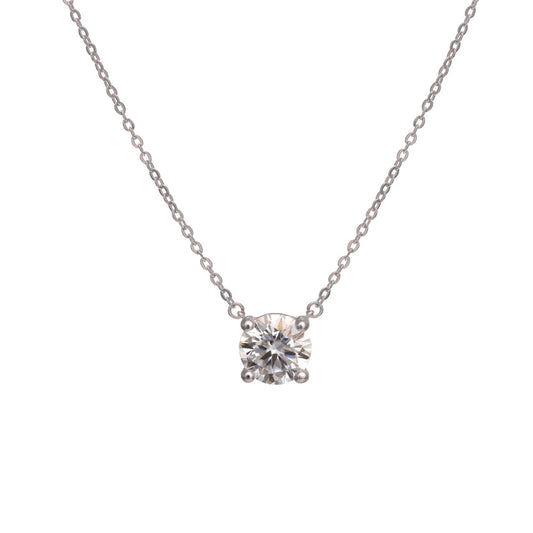 Round Dot Moissanite 0.3ct White Necklace