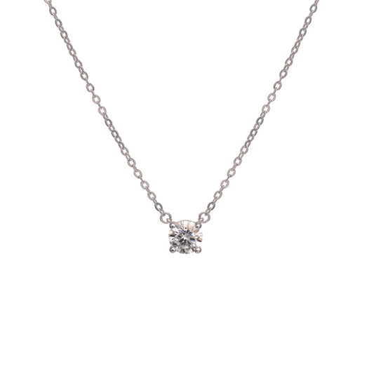 Round Dot Moissanite 0.25ct White Necklace