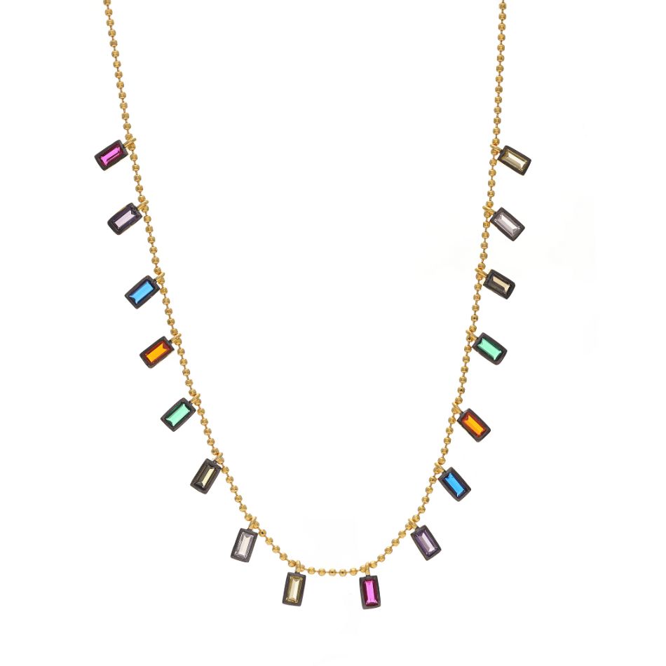 Multi Colored Drops Casual Choker