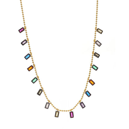 Multi Colored Drops Casual Choker