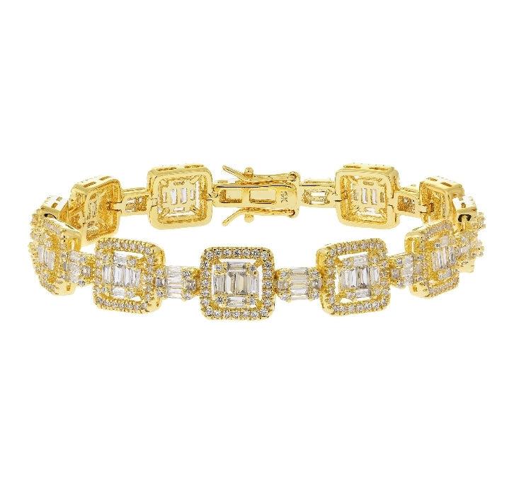 Squares Baguette Yellow Illusion Setting Bracelet