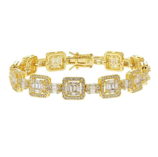 Squares Baguette Yellow Illusion Setting Bracelet