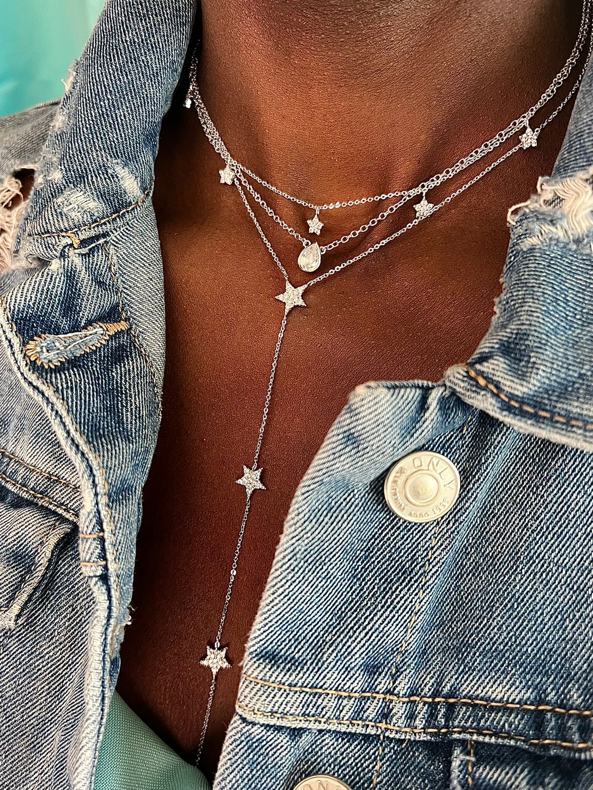 Nostalgic Teardrop White Casual Necklace